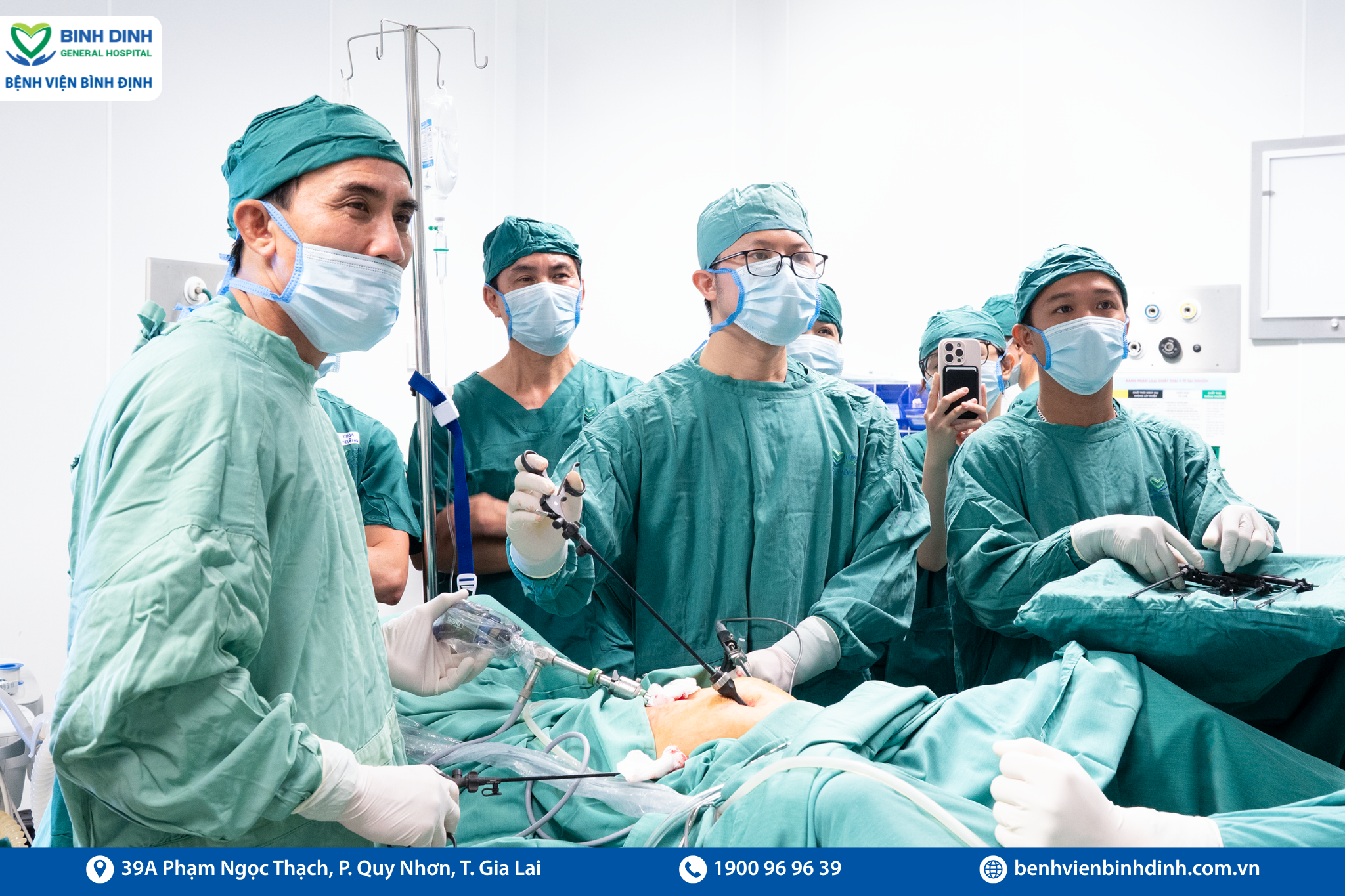 THỰC HIỆN CA PHẪU THUẬT NỘI SOI CẮT TỬ CUNG ĐẦU TIÊN TẠI BỆNH VIỆN BÌNH ĐỊNH